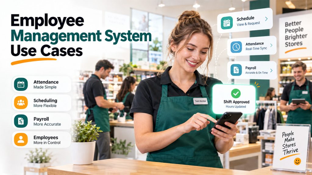 Employee Management System use cases for attendance and payroll